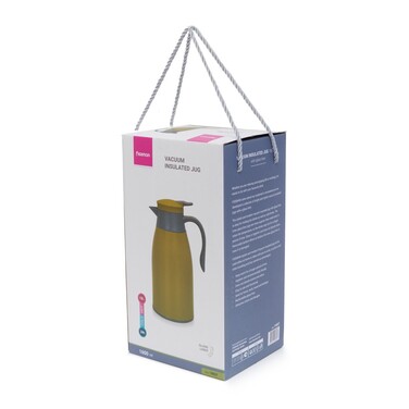 Термоглечик Fissman 1600 мл, колір зелений пластиковий корпус зі скляною колбою (19857)