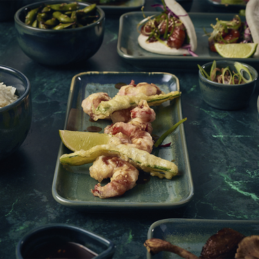 Страва прямокутна 27*12.5 см зелена Terra Porcelain Aqua Green GenWare