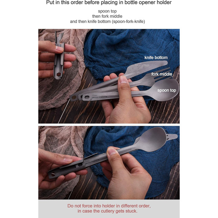 Титанові столові прилади для кемпінгу 4 предмети iBasingo