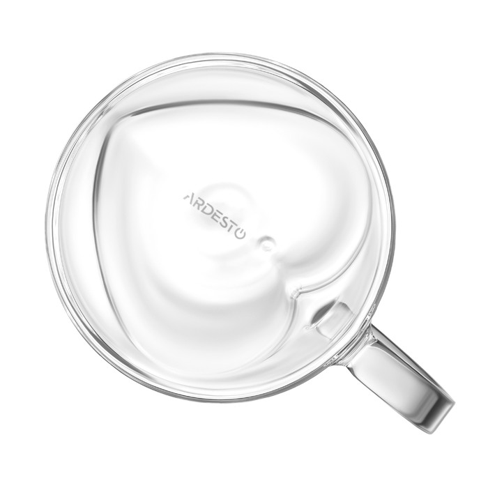 ARDESTO Набор чашек с ручками и двойными стенками, 250мл, 2шт, боросиликатное стекло, прозрачное