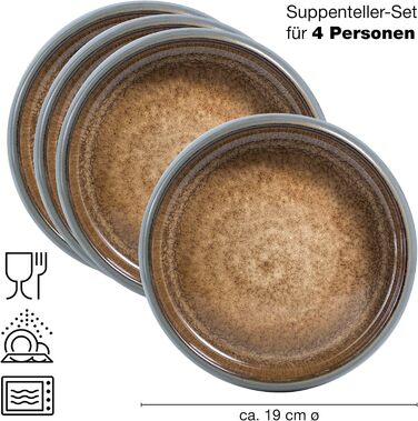 Набір посуду з керамограніту Moritz & Moritz SOLID з 18 предметів набір посуду на 6 персон кожна, що складається з 6 обідніх тарілок, маленьких, глибоких тарілок (4 шт. великих мисок)