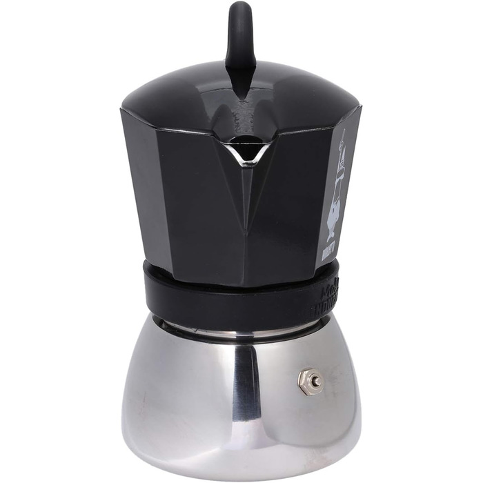 Мока-пот, підходить для всіх плит, еспресо (150 мл), (6 чашок, Moka Induction, чорний)