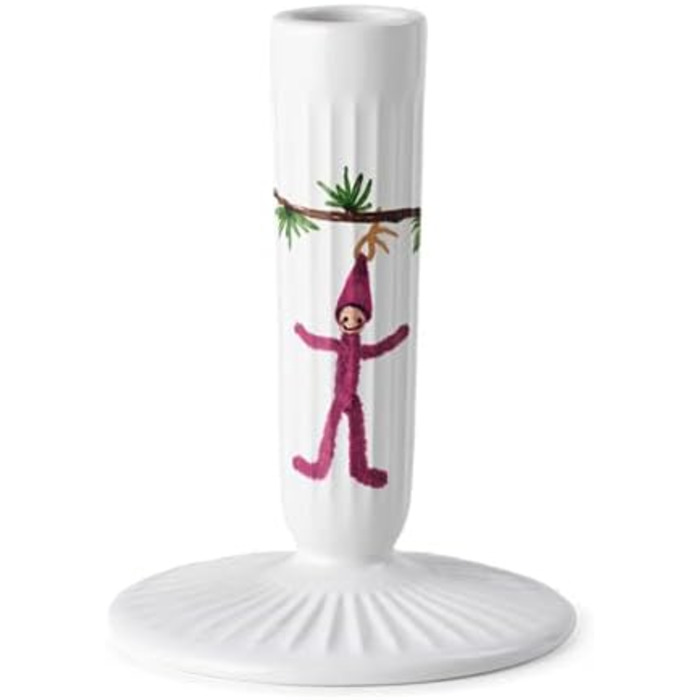 Подсвечник 12 см, белый с акварельным рисунком Christmas Hammershøi Kähler