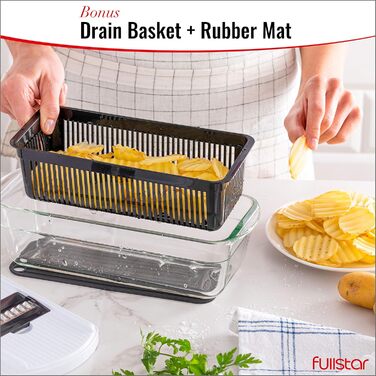 Овочерізка-мандоліна - Огіркорізка - Тонкі скибочки - Терка для овочів - Овочерізка - Кухонна різачка - Кухонна терка - Кухонні гаджети (7 в 1)