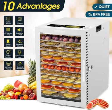 Дегідратор на 12 полиць, 800 Вт Kwasyo