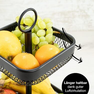 Подставка для фруктового торта Black Metal - Подставка для торта с корзиной с фруктами Black - Подставка для торта с фруктовой вазой Black Black Square