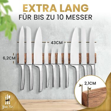 Брусок магнітний до 10 ножів дерев'яний  Your Fav.