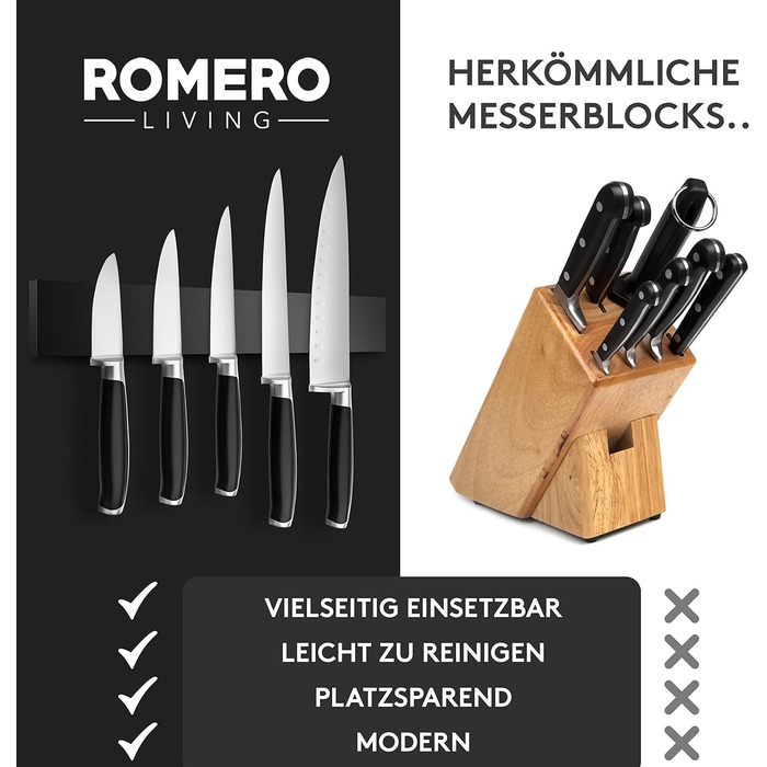 Подставка для ножей с магнитной полосой Romero Living