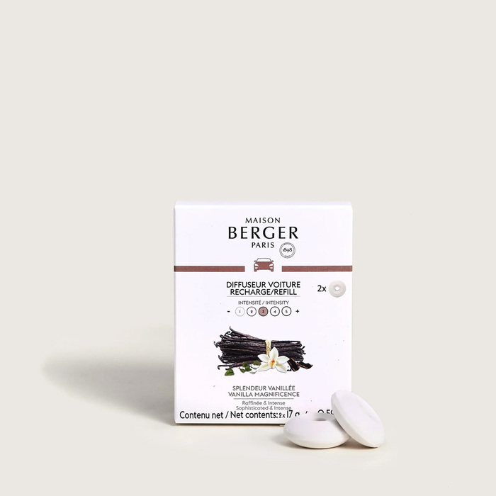 Картридж для диффузора для автомобиля Maison Berger Paris с ароматом VANILLA MAGNIFICENCE, 2 шт.
