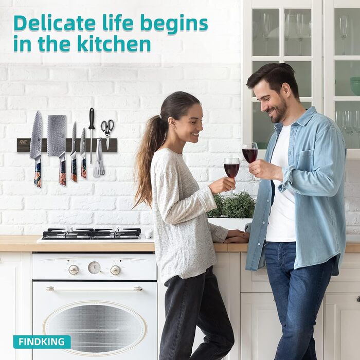 Дерев'яна магнітна смуга для ножів 40 см FINDKING