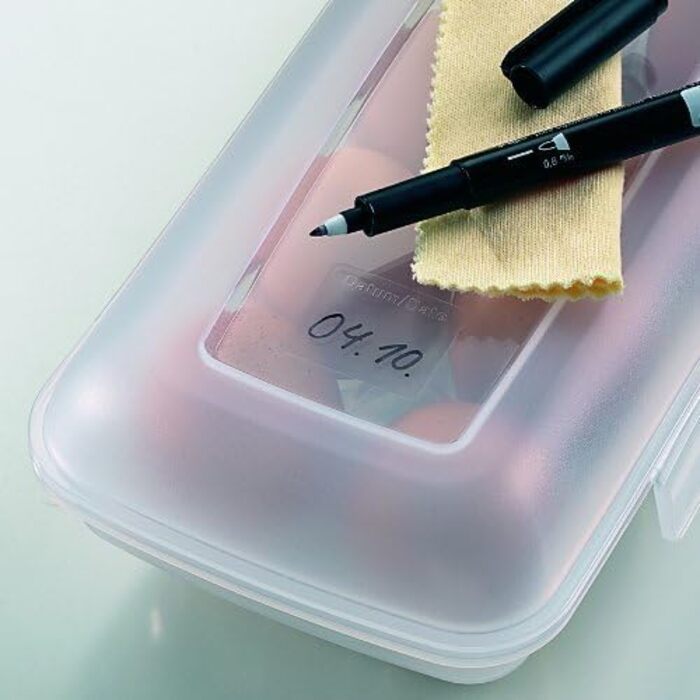 Набір контейнерів для зберігання продуктів EMSA Clip & Close, прямокутні, 5 x 0,8 л, коробки для зберігання, 100 герметичні, придатні для миття в посудомийній машині, морозильної камери та мікрохвильової печі, прозорі, сині, зроблені в Німеччині, N10307 (