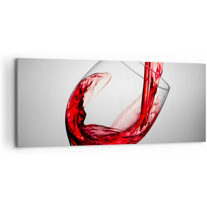 Панорамні картини на полотні 160x50 см картина на полотні з келихом вина велика XXL настінна прикраса картина спальня кухня настінні картини прикраса вітальні настінний декор полотно настінний друк мистецтво AB160x50-2258 (120Д x 50Ш см)
