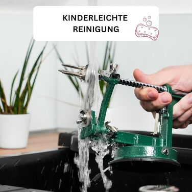 Для очистки яблок / резака / сердцевины, с присоской, 30,5 x 10,5 x 13 см, нержавеющая сталь/алюминий, apple dream, зеленый/серебристый, 11442260 алюминий с подставкой