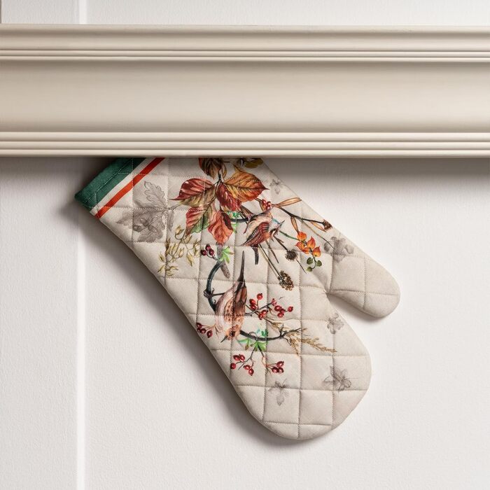 Рукавички для духовки Maison d&39 Hermine, Прихватки для каструль, 100 бавовна, термостійкі кухонні рукавички, рукавички для духовки (19 см x 33 см) та прихватки для каструль (20 см x 20 см) для приготування їжі, Morzine - Рукавички для духовки (19 x 33 с