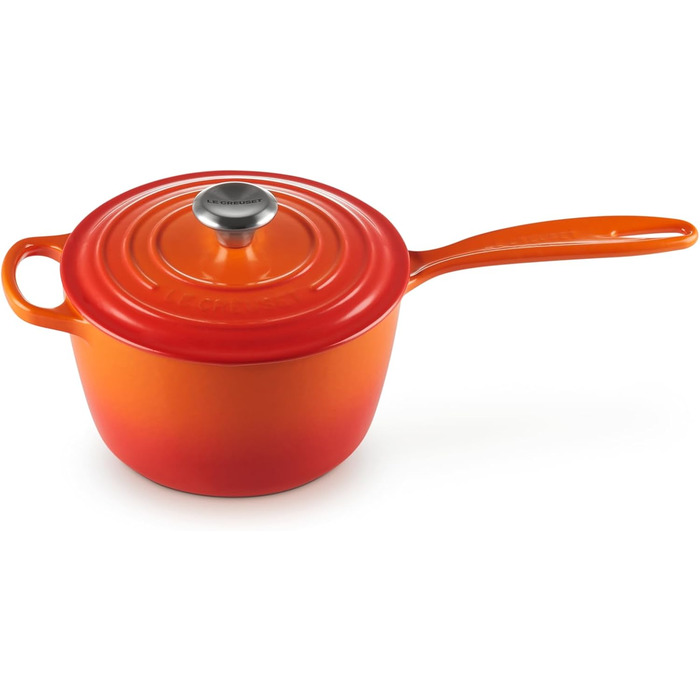 Чавунний сотейник Ø 18 см, 1,8 л з кришкою, полум'яно-червоний Signature Le Creuset