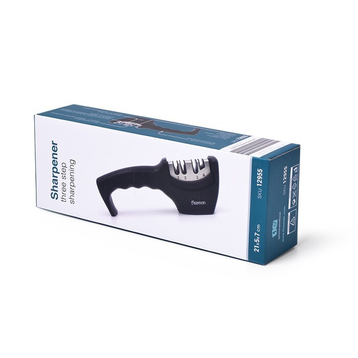 Точило для ножів Fissman трьохкрокової заточки 21x5х7см (12955)