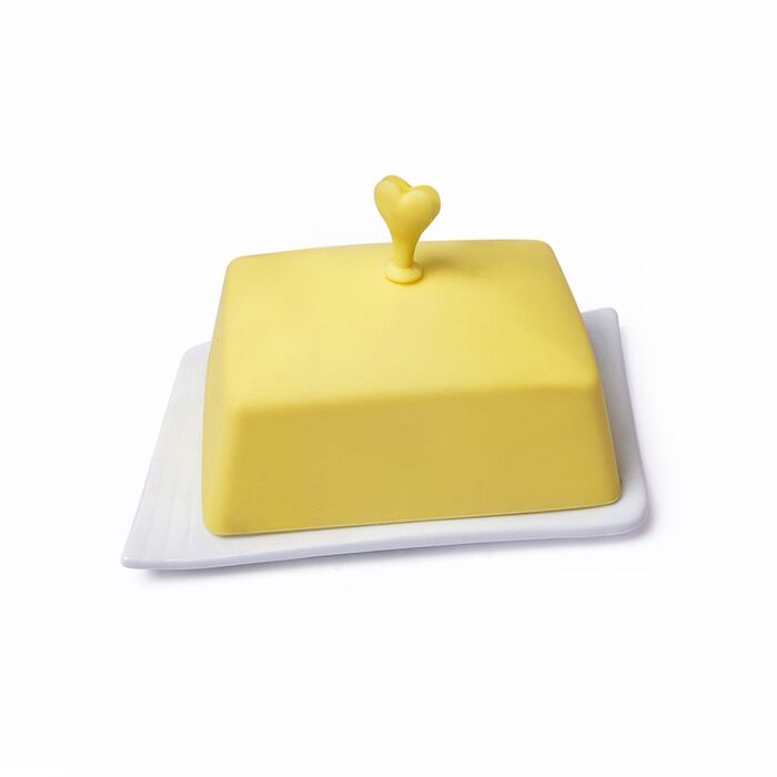 Маслянка Fissman 18x11 см з пластиковою кришкою (7410)