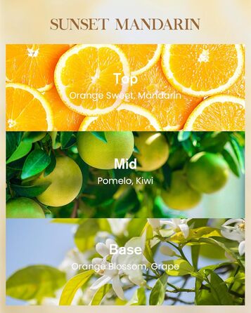 Ароматична свічка M&SENSE надзвичайно велика, час горіння 150 годин, натуральна ароматерапевтична свічка з 3 гнітами, сильний аромат, тривале горіння, подарункова свічка та прикраса для дому, подарунки для жінок (990 г, мандариновий колір)