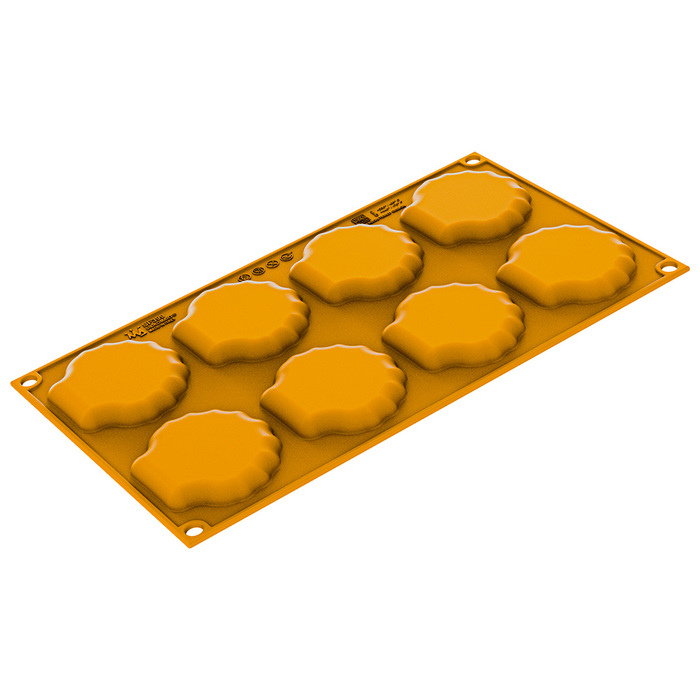 CANESTRELLO15 Форма силіконова 'мушля' 72x65 h 8,5 мм (15 мл x 8)