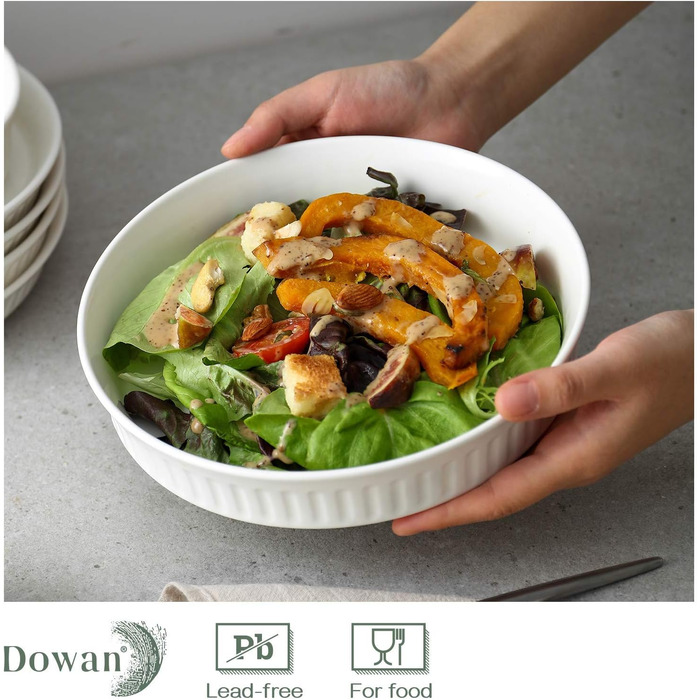 Набір сковорідок для кіша з 2-8-дюймової керамічної форми для пирога для випічки, порцелянова форма для торта Глибоке блюдо для пирога, піци, кіша без скоринки, курячий горщик, кругла форма для подачі макаронів Придатна для мікрохвильової печі, біла