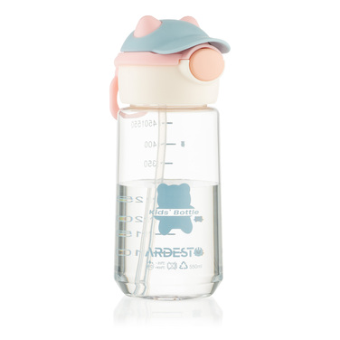 Пляшка для води Ardesto Bear 550мл, пластик, рожевий
