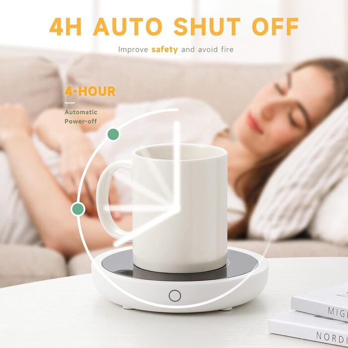 Електричний підігрівач для чашок 36 Вт круглий, білий BTOYM