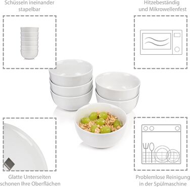 Столовий сервіз, білий, порцеляна, піала 6 шт. Sänger New Port