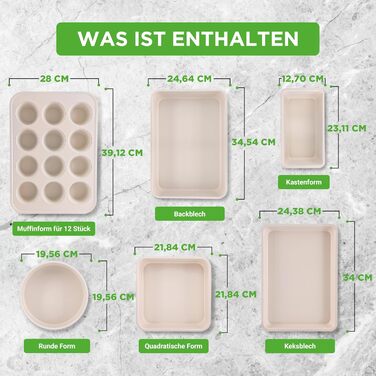 Набір листів для випікання NutriChef із 6 предметів з антипригарним покриттям, прямокутна форма для брауні, піци, печива та тортів, деко для духовки, придатне для миття в посудомийній машині, квадратна сталева форма для торта, лист для тіста (бірюзовий)