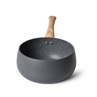 Ківш Fissman LANA 16x8 см / 1,6 л зі скляною кришкою алюміній з антипригарним покриттям (14496)