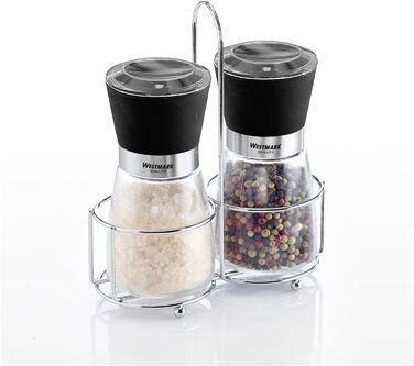 Дисплей Westmark, Вміст 6 дозаторів, Ємність 190 мл кожен, Скло/нержавіюча сталь/пластик, Прозорий/Чорний/Сріблястий, 63592611 (кружний, , Прозорий/Чорний/Сріблястий)