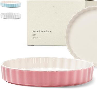 Форма для выпечки керамическая круглая 28 см, розовая KIVY