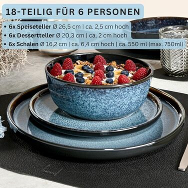 Кам&39яні миски для пасти 6 предметів, набір мисок для пасти на 6 осіб, набір мисок, придатний для миття в посудомийній машині та мікрохвильовій печі, велика багатофункціональна миска темно-сірого кольору 750 мл VALUE COLLECTION (Osaka, набір посуду 18 пр