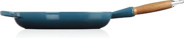 Сковорода чавунна 28 см з дерев'яною ручкою, темно-бірюзовий Signature Le Creuset