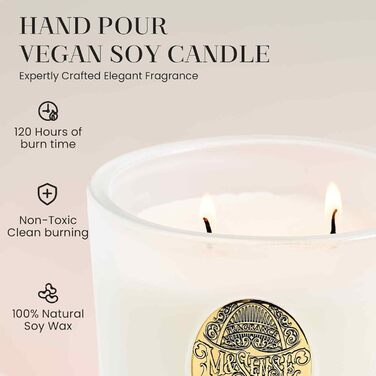 Ароматна свічка M&SENSE Лісова хатина, ароматичні свічки у склянці, натуральна соєва свічка, час горіння 55 годин, подарункові свічки для жінок та чоловіків, подарункова свічка (ванільна мрія, 560 г)