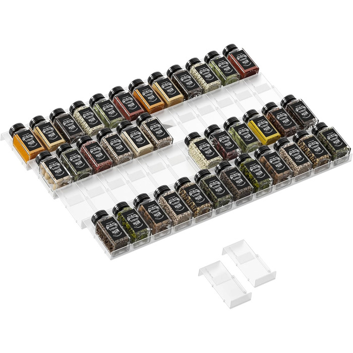 Органайзер для спецій пластиковий розсувний, 48 комірок, прозорий Famhap