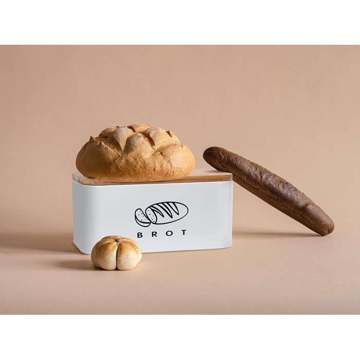 Хлібниця з кришкою 30 х 18 х 14 см білий Theo&Cleo