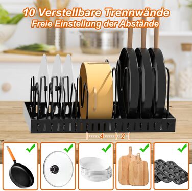 Підставки для посуду на 10 відділень чорний FLSEPAMB