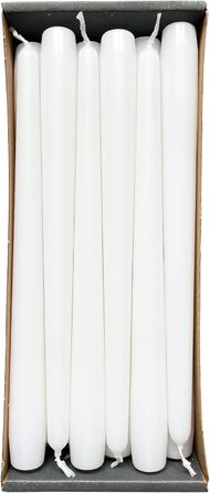 Конічних свічок 2.3 x сертифіковані RAL, без протікання та диму, час горіння приблизно 8 годин прикраса столу та свічник (25 см, білий), 12