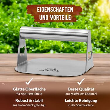 Прес для бургерів 14 см, нержавіюча сталь Grillart