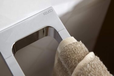 Рушникосушка з металу, глянцева хромована, дворука, жорстка, глибина 45 см, для ванної кімнати та гостьового туалету, настінна, Edition 11