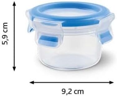 Набір контейнерів для зберігання продуктів EMSA Clip & Close, прямокутні, 5 x 0,8 л, коробки для зберігання, 100 герметичні, придатні для миття в посудомийній машині, морозильної камери та мікрохвильової печі, прозорі, сині, зроблені в Німеччині, N10307 (