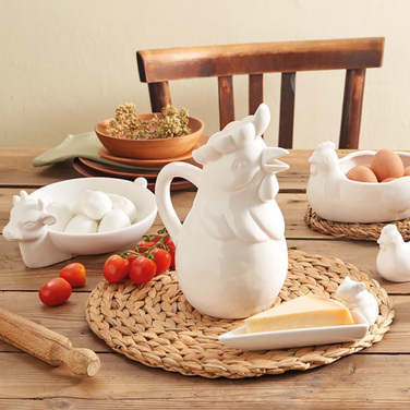 Тарелка сервировочная La Porcellana Bianca FATTORIA, 'корова', фарфор, диам. 16 см