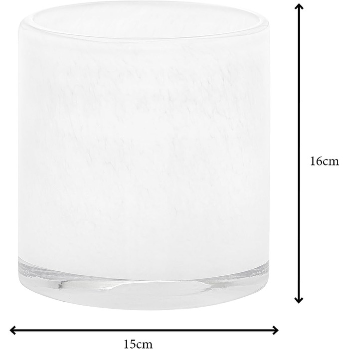 Свічник скляний, розмір L, 15 x 16 см білий SAGA Blomus
