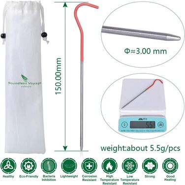 Колышки для туристической палатки 15 см 12 шт. iBasingo