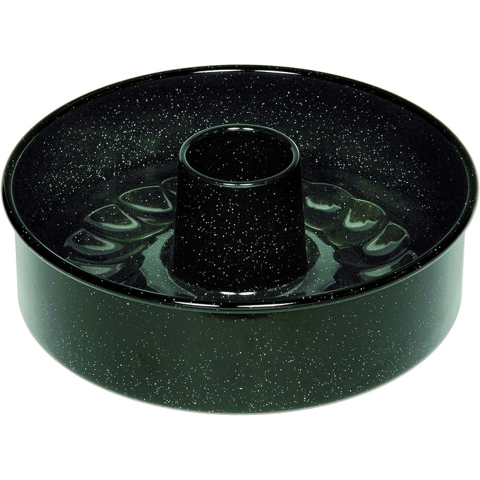 Форма для випічки, 26 см, 3 шт., ФОРМИ ДЛЯ ВИПІЧКИ КЛАСИЧНІ, висота 8,0 см, Професійний пекар, форма для випічки, емальована, чорна, з трубчастою основою, індукційна, 0485-022