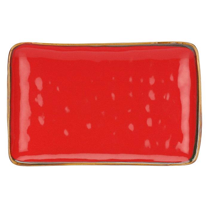 Блюдо сервірувальне прямокутне Rose&Tulpani Milano CONCERTO CORALLO, керамограніт, корал, 20 х 13 см