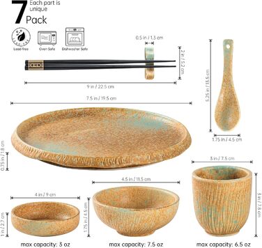 Набір посуду для суші 7 предметів Henten Home