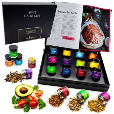 Подарунковий набір спецій ручної роботи, 12 спецій з усього світу (набір) - Літній подарунок та ідеальний подарунок для барбекю День народження, вітання, новосілля, річниця, дружба, Gen Selection, 12 спецій (73651) (12-предметний набір спецій та., 12 спец