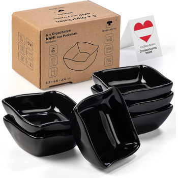 Миски для соусу з порцеляни 6 шт чорний Urban Lifestyle
