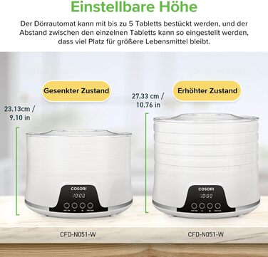 Дегідратор на 5 полиць 350 Вт, білий COSORI